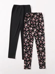 SHEIN Cô gái Tween Vải in hoa Xà cạp - Nhiều màu - Xem 2