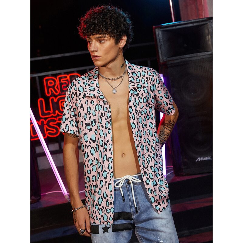 

Guys All Over Print Button Up Shirt, Multicolor