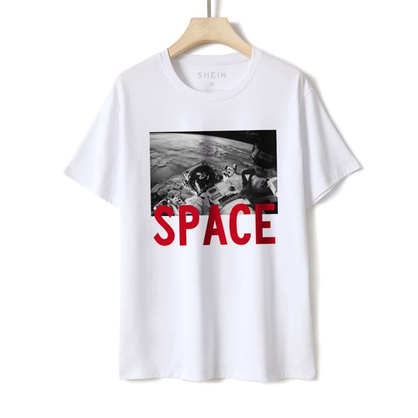

Letter & Astronaut Print Tee, White