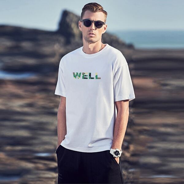 

Men Letter Graphic Tee, White