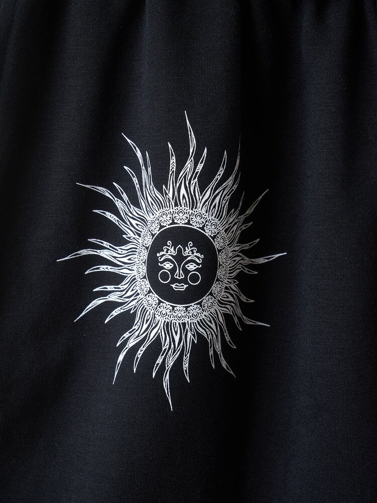 Shorts track con estampado del una - Negro - Añade 5