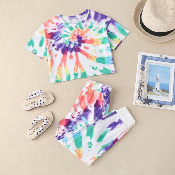 

Toddler Girls Tie Dye Tee & Sweatpants, Multicolor