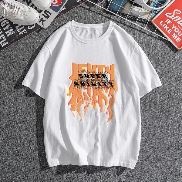 

Men Letter Graphic Tee, White