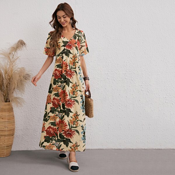 

Large Floral Maxi Tunic Dress, Multicolor