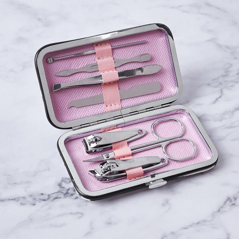 

7pcs Nail Tool Set, Black and white