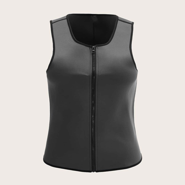 

Plus Zip Front Corset, Grey