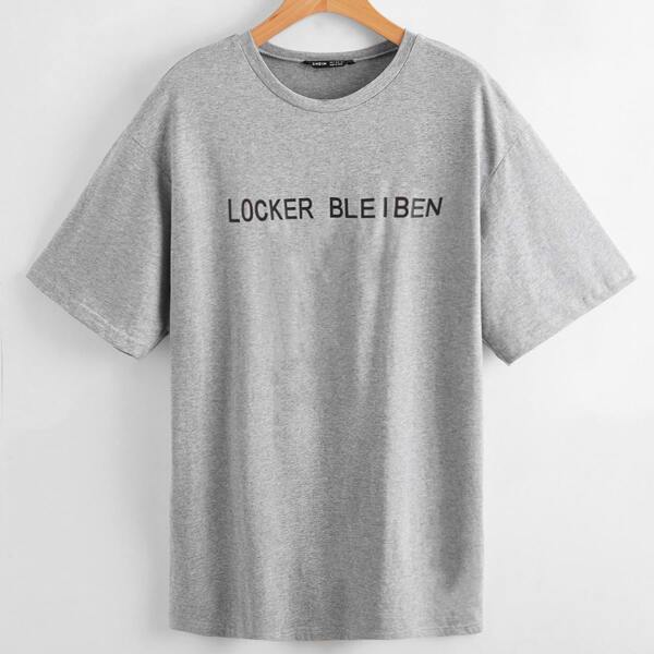 

Letter Graphic Longline Tee, Light grey