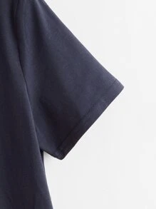 SHEIN Boys Penguin Print Tee - Navy Blue - View 3