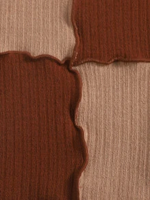 SHEIN 女孩小褶邊雙色T恤 - 彩色 - 查看 4