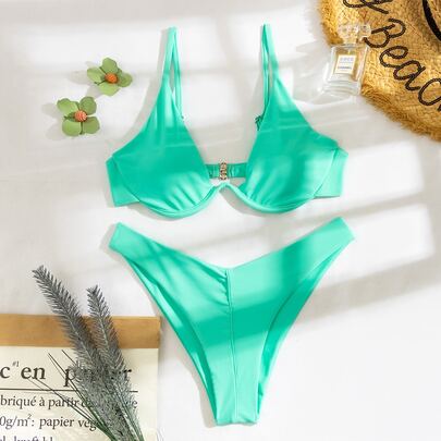 Underwire High Cut Bikini Swimsuit