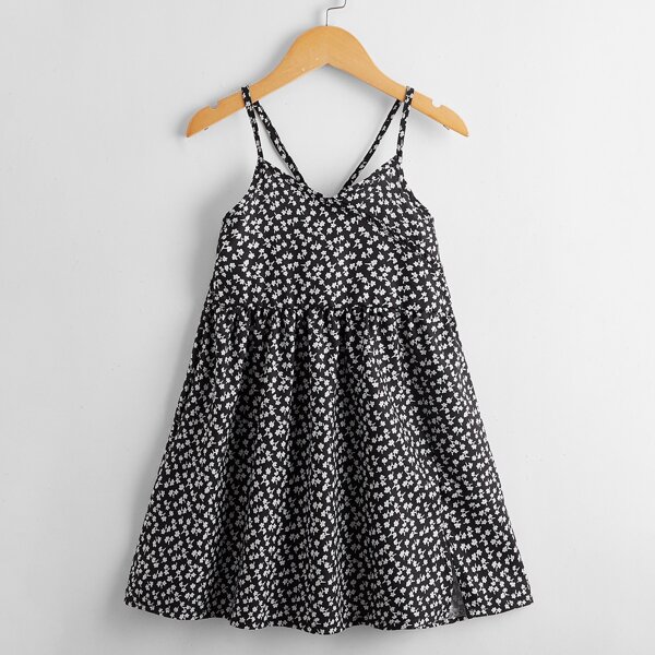 

Toddler Girls Ditsy Floral Cami Dress, Black