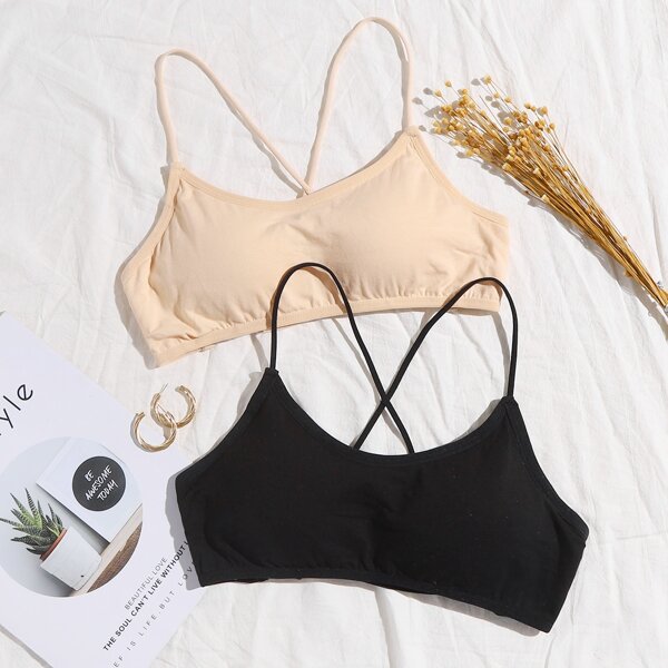 

2pack Criss Cross Bralette Set, Multicolor