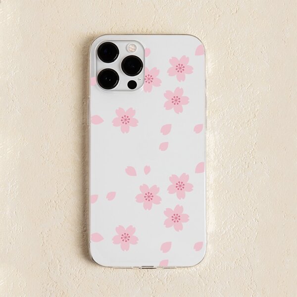 

Flower Print Transparent Phone Case, Clear