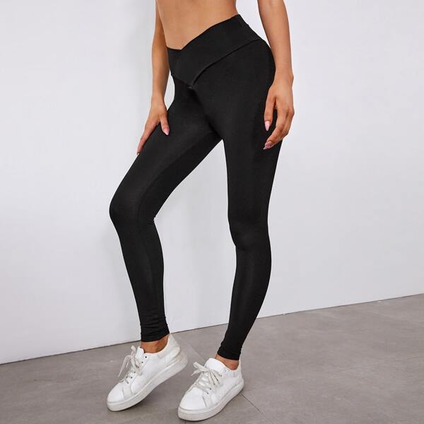 

Wide Band Waist Leggings, Black