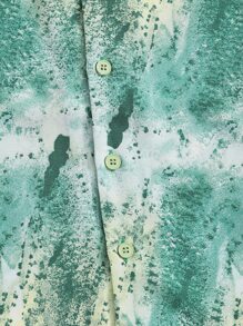 SHEIN Boys Tie Dye Single Breasted Shirt