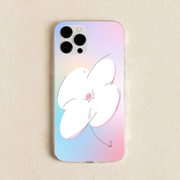 

Ombre Flower Print Phone Case, Multicolor