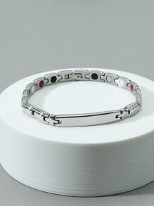 Pulsera de acero inoxidable para hombres - Plateado - Ver 2