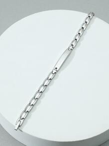 Pulsera de acero inoxidable para hombres - Plateado - Ver 3