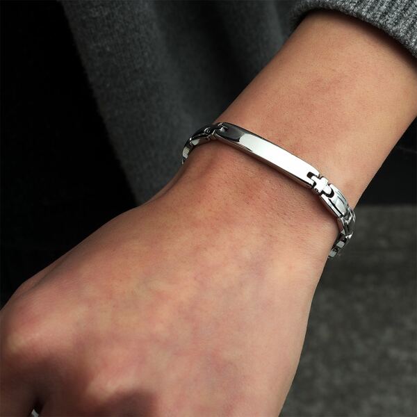 

Men Stainless Steel Bracelet, Silver