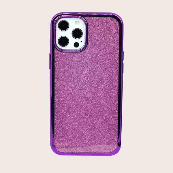 

Glitter Rhinestone Decor Phone Case, Purple