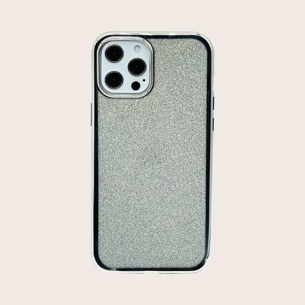 

Glitter Rhinestone Decor Phone Case, Silver