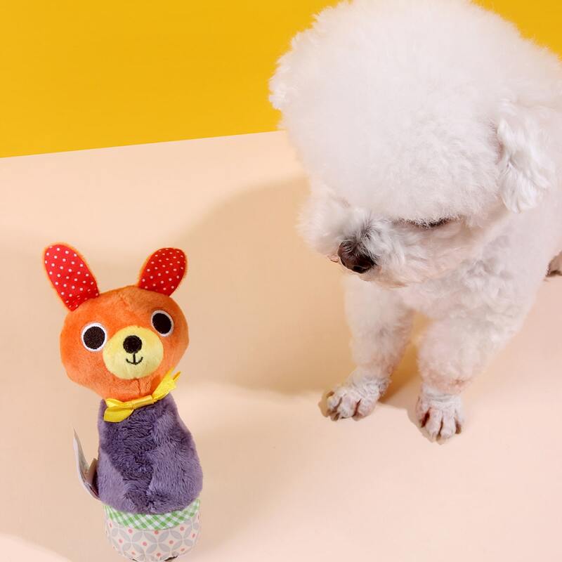 

1pc Cartoon Rabbit Pet Plush Toy, Orange