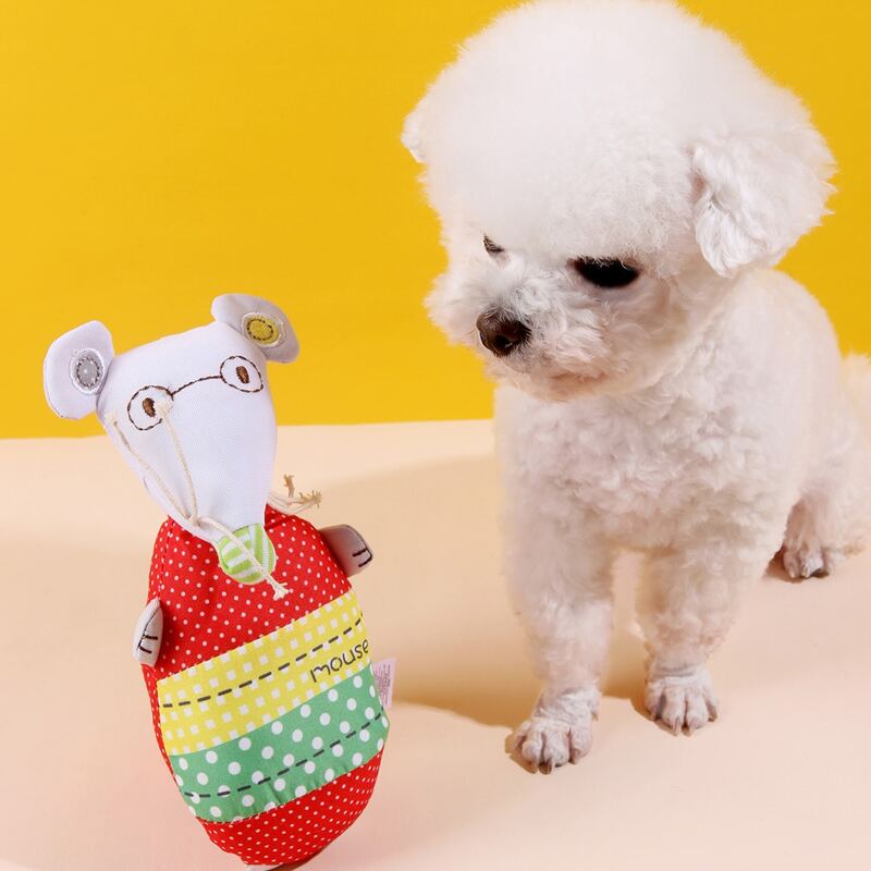

1pc Mouse Shaped Pet Sound Toy, Red