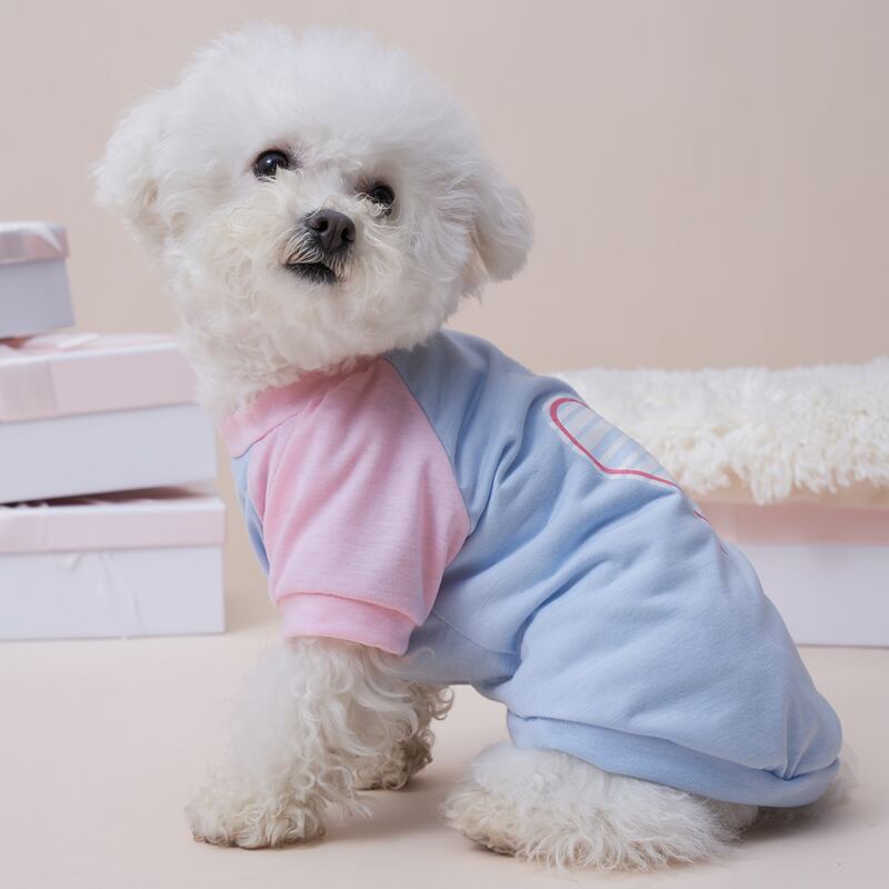 

Heart Print Pet Tee, Blue