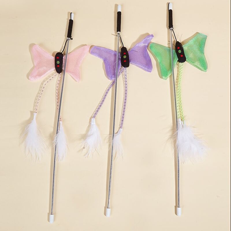

1pc Random Butterfly Detail Cat Teaser Stick, Multicolor