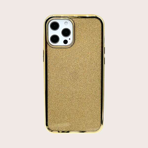 

Glitter Rhinestone Decor Phone Case, Gold