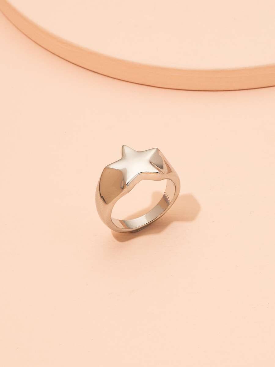 1個幾何金屬五角星戒指