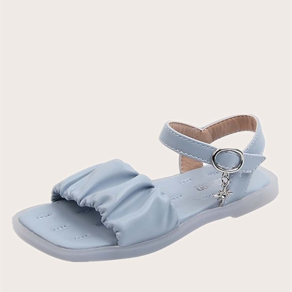 

Girls Metal Decor Strappy Sandals, Dusty blue
