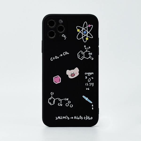 

Chemical Formula & Animal Print Phone Case, Multicolor