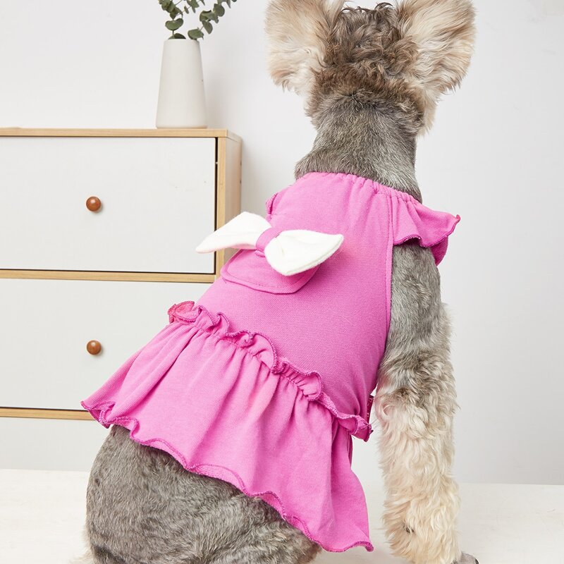 

Bow Detail Ruffle Pet Dress, Hot pink