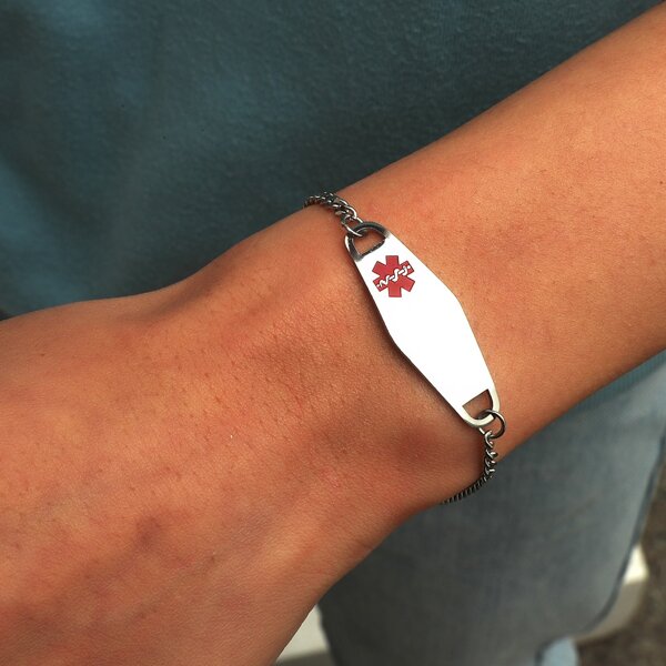 

Men Metal Face Mask Decor Bracelet, Silver