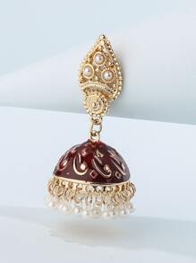 Women's Drop Earrings For Daily Wear - Red - View 3