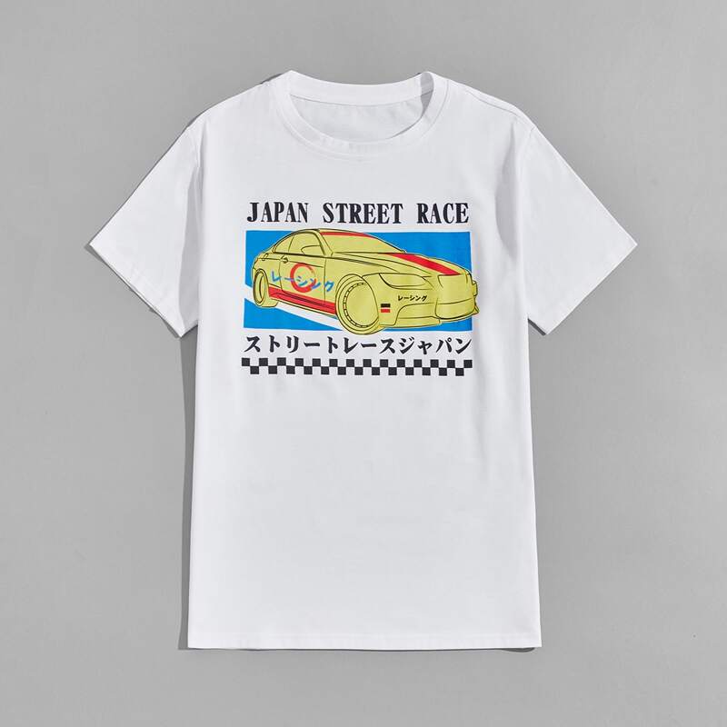 

Guys Letter Car Graphic Tee, White