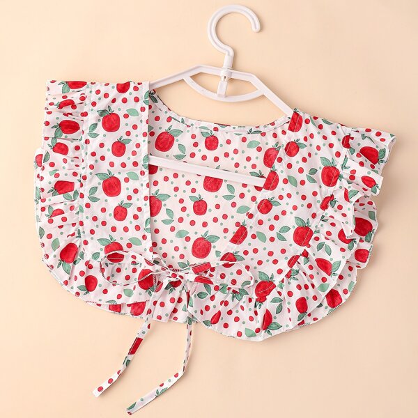 

Fruit Print Dickey Collar, White