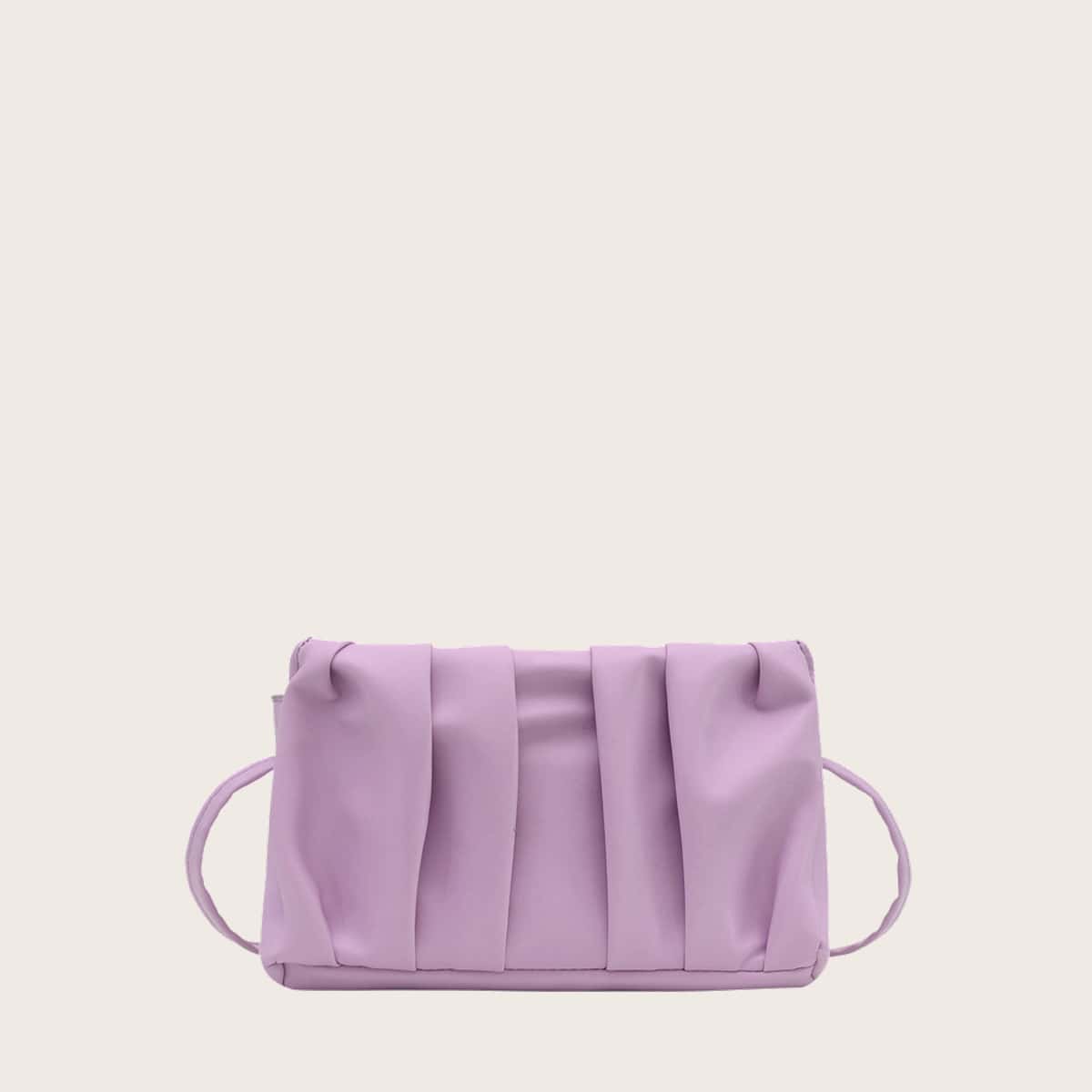 

Solid Ruched Crossbody Bag, Lilac purple