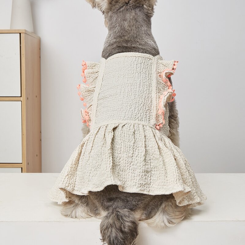 

Puff Sleeve Pet Dress, Beige