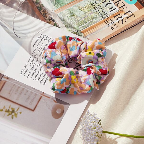 

Flower Print Scrunchie, Multicolor