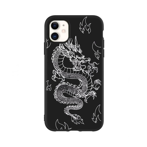 

Chinese Dragon Print Phone Case, Black