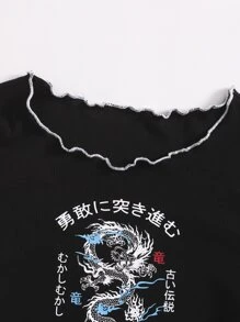 Muchica Áo thun Xù nhỏ Thú vật Giải trí - màu đen - Xem 4