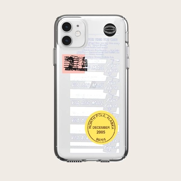 

Slogan Graphic Transparent Phone Case, Clear