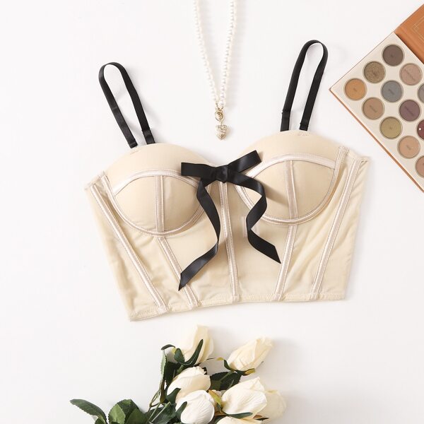 

Bow Front Super Push Up Bra, Apricot