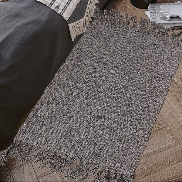 

Plain Tassel Carpet, Grey