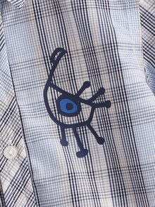 小男童格紋和卡通圖案襯衫