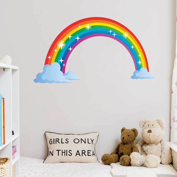 

Rainbow Print Kids Wall Sticker, Multicolor