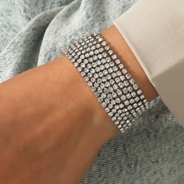 

Rhinestone Decor Bracelet, Silver