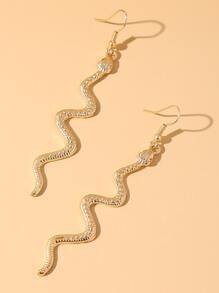 Snake Charm Drop Earrings - Yellow Gold - View 3